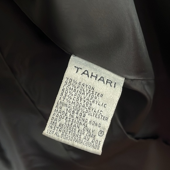 🖤 TAHARI By Arthur S.Levine Fur Collar Black Coat Jacket Vintage-Women 10 - Picture 12 of 16